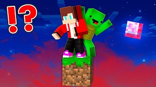 JJ And Mikey On ONE BLOCK Vs RED POISON GAS In Minecraft  Maizen [upl. by Us]