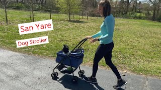 San Yare Dog Stroller rides smooth and easy to assemble dogs doglover dogstroller [upl. by Durwyn511]