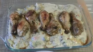 Drumstick Chicken with Pasta Alfredo Sauce by Creative Cooking Channel [upl. by Fleurette]