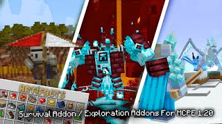 10 Useful Survival  Exploration AddonsMods For MCPE 120 [upl. by Susi750]