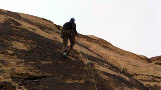 Alex Honnold free solo downclimbs Solar Slab Red Rocks NV [upl. by Wescott555]