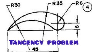 Tangency problems in  Technical drawing  Engineering drawing [upl. by Diad]