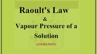 Raoults law Explanation in Tamil  How to find Vapour Pressure of a Solution  Animation [upl. by Goat]