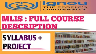 IGNOU MLIS FULL COURSE DESCRIPTION  MLIS FROM IGNOU  LibraryAffairs ignou blis mlis [upl. by Yhtak]