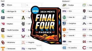 Bracketology 2024 College Basketball Tournament Predictions amp Completed Bracket 2 [upl. by Ermanno644]