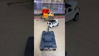 RC tank attack a car 🚧💣👷‍♂️jokes shorts comedy rccar fake [upl. by Arah995]