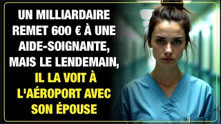 Un milliardaire donne 600 € à une aidesoignante mais le lendemain il la voit à laéroport [upl. by Aelyak138]