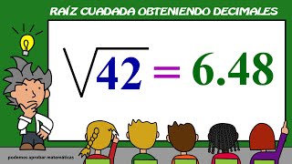 Resolver raíces cuadradas con DECIMALES  Raíz Cuadrada con Punto Decimal [upl. by Toy]