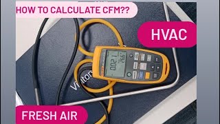 FLUKE Anemometer  How to calculate CFM of fresh air AHU  Live demonstration of cfm testing [upl. by Christoffer606]