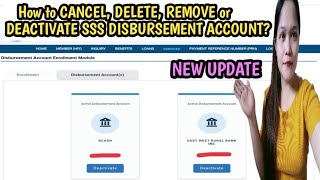 How to cancel or remove SSS DISBURSEMENT ACCOUNT ONLINE [upl. by Irotal]