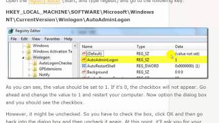 Configure AutoLogin for Windows 7 Domain or Workgroup PC [upl. by Dnomaid]