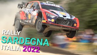 WRC Rally Sardegna 2022  Highlights  flat out jumps drifts and dust [upl. by Yatnuahs]