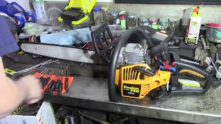 Poulan Pro 42cc PP4218A Chainsaw carb adjustment [upl. by Hynda]