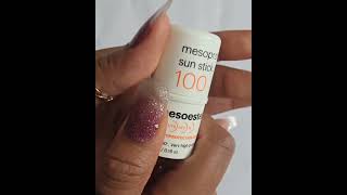 Mesoestetic melan 130 pigment control vs Mesoestetic sun stick 100 love beauty swatches makeup [upl. by Ahsiuqel]