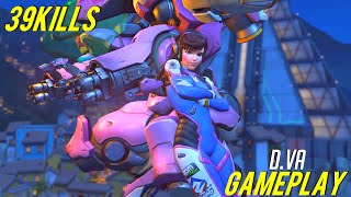 Overwatch  DVa Gameplay 39killsOne round [upl. by Leibarg]