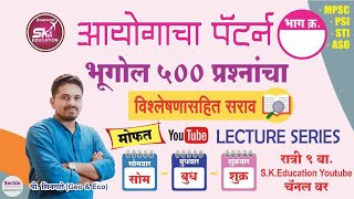 आयोगाचा पॅटर्न भूगोल3  राजकिय महाराष्ट्रगरम पाण्याचे झरे पर्जन्य  पुरूषोत्तम शिनगारे सर [upl. by Maritsa]