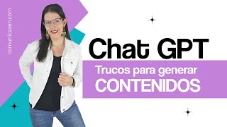 🤖 5 formas de usar CHAT GPT para GENERAR CONTENIDOS [upl. by Danyette]