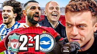 LIVERPOOL TOP OF THE PREMIER LEAGUE Liverpool 21 Brighton [upl. by Ellerahc]