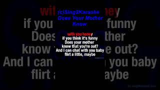 Abba Does Your Mother Know  Karaoke Version King with sing along Lyrics [upl. by Lederer]