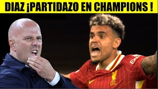 LUIS DIAZ ¡PARTIDAZO  LIVERPOOL vs BOLONIA CHAMPIONS LEAGUE RESUMEN y GOLES [upl. by Norahs]