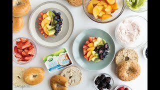 Rainbow Bagel Fruit Pizzas with Strawberry Cream Cheese Spread Recipe [upl. by Alded]