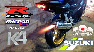 Suzuki GSXR 600 k4 огонь из выхлопа Micron DenisKorza 🔥 [upl. by Ardnwahsal]