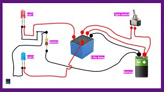 How To Wire A Relay 5 Pin Animation Connection Diagram [upl. by Ardiek]