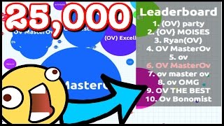 Epic Agario Gameplay  TAKING OVER THE LEADERBOARD RECORD 25000 Agario Score [upl. by Gilbertine]