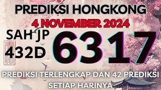 PREDIKSI HK 4 NOVEMBER 2024  BOCORAN TOGEL HONGKONG MALAM INI  RUMUS KEPALA EKOR HK JITU [upl. by Eceinej]