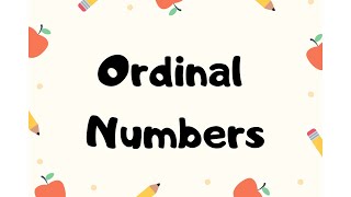 Grade 1  Ordinal Numbers [upl. by Buxton573]