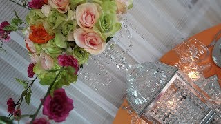 Dollar Tree DIY How to Create a Cascading Crystal Tall Centerpiece [upl. by Yusem]