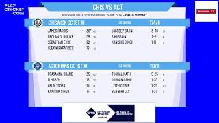 Chiswick CC 1st XI v Actonians CC 1st XI [upl. by Ricca]