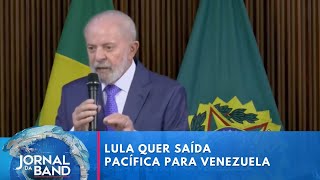 Lula afirma querer solução pacífica para crise política na Venezuela  Jornal da Band [upl. by Cinimmod819]