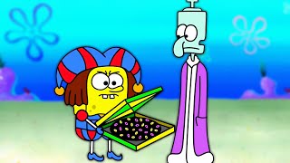 Bob Esponja reparte Pizza contra el Circo Digital Animación [upl. by Player]