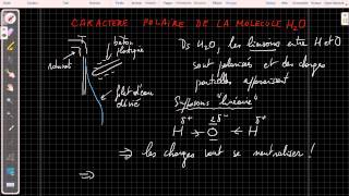 Caractère polaire de la molécule H2O [upl. by Nohsed532]