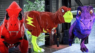 Flash TRex Vs Deadpool TRex Vs Chomper  Jurassic World Evolution [upl. by Gove]