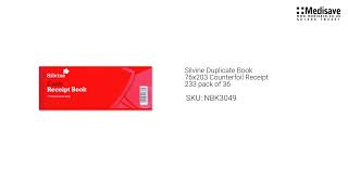 Silvine Duplicate Book 76x203 Counterfoil Receipt 233 pack of 36 NBK3049 [upl. by Elohcin]