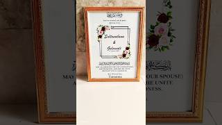 quotHandmade Muslim Wedding Frame  Unique Nikah Certificate Design  DIYquot degitalart [upl. by Rehpotsihc]