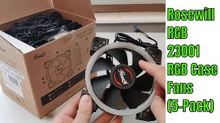 Rosewill RGBF23001 120mm Case Fans 5Pack Unboxing [upl. by Fielding585]