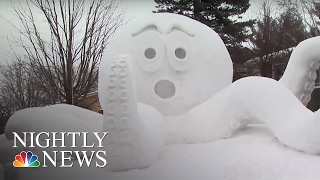 Minnesota Brothers Build Giant Snow Sculptures for a Cause  NBC Nightly News [upl. by Negaet]