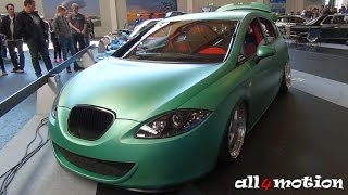 Seat Leon Hulk Green slammed OZ wheels  Tuningworld 2016 [upl. by Mathur]