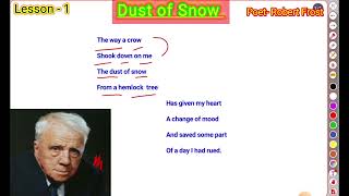 Class10th poetry1st DUST OF SNOW English poetry Class10th [upl. by Quiteris158]