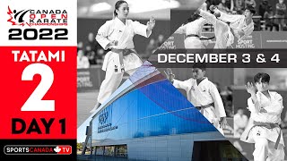 2022 Canada Open Karate Championships  DAY 1  Tatami 2 December 3 2022 [upl. by Neersan583]