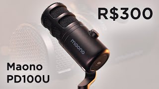 Microfone BOM e BARATO para LIVES e VIDEOS  Maono PD100U [upl. by Boccaj]