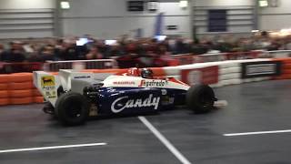 Toleman TG184 F1 Car Driving Indoors [upl. by Ymmak]