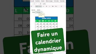 Comment faire un calendrier dynamique sur Excel excel astuceexcel exceltips exceltutorial [upl. by Nidnerb]