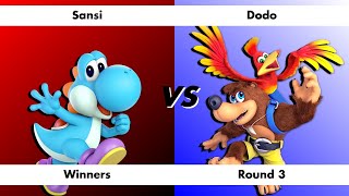 Smash  Respawn 213 Winners Bracket  Sansi Yoshi vs Dodo Banjo Kazooie [upl. by Smailliw]