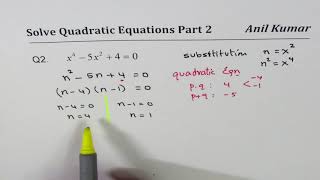 Q2 Strategy to solve quartic equation by substitution [upl. by Halivah]