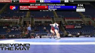 Junior Freestyle 215  Morgan McIntosh CA vs Adam Coon MI [upl. by Hanoj]