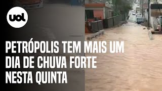 Petrópolis tem mais um dia de forte chuva em meio a busca por corpos após tragédia [upl. by Weiss]